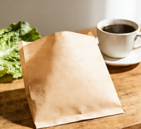 Bolsa Cuadrada de Papel Kraft Orgánico Reciclado Biodegradable SOS con Base Autoestable y Asa Flexiloop de Apertura Fiable