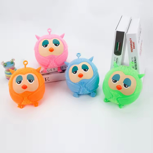 OEM Wholesale <b>LED</b> Light up PU Owl Spiky Puffer <b>Ball</b> Squeeze Toy for Boys & Girls Stress Relief Fidget Toy - Product Image 5