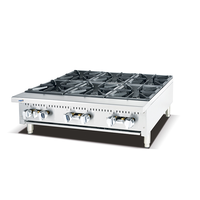 Cuisine occidentale Cuisinière à gaz autoportante Cuisinière commerciale Cuisinière 6 brûleurs avec four