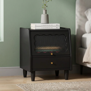 Modern Small Space Multi-Purpose Nightstand with Storage <b>Compact</b> <b>Bedside</b> <b>Table</b> for Apartment Bedroom Furniture - Product Image 5