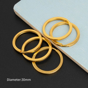 Custom Keychain Metal Round Gold <strong>Keyring</strong> Split Flat Iron Key Ring 25mm/30mm High Quality Round Key Chain Keyrings - Product Image 5