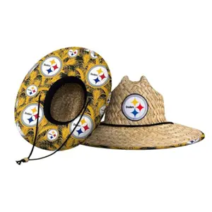 Hot Sale Printed Custom Pittsburgh Steelers Beach Sun Hats For Outdoor straw hat lifeguard hat