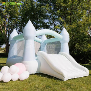 Château gonflable blanc haut de gamme avec toboggan pour fête de mariage dans un <span class=keywords><strong>parc</strong></span> gonflable - Product Image 2