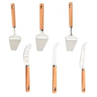 Coupe-fromage en acier inoxydable 430, lame robuste, pelle à pizza manuelle de qualité supérieure, spatule avec manche en bois de hêtre