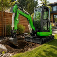 Excavatrice compacte efficace de 2 tonnes, moteur Euro 5, chenilles en caoutchouc pour l'entretien routier, pelle mécanique, prête à être expédiée
