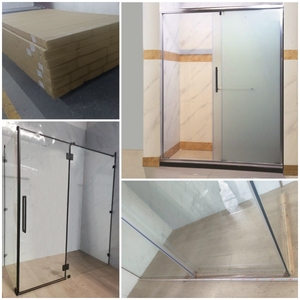 Cabine de <span class=keywords><strong>douche</strong></span> en verre trempé <span class=keywords><strong>90x90</strong></span> avec porte battante pour appartement et bâtiment, kit complet sans cadre pour salle de bain - Product Image 6
