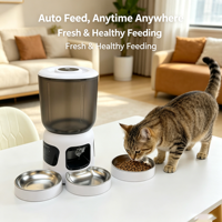 Distributore Automatico di Cibo per Animali Domestici Smart da 6L con Doppia Ciotola, Telecamera, Eco-Friendly, Moderno, Temporizzato, Controllo tramite App, Registrazione Vocale, in Plastica ABS Resistente