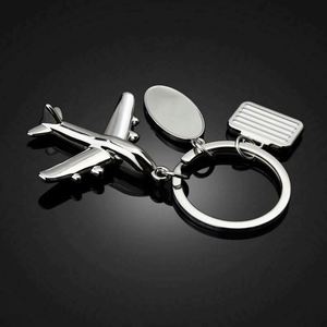 Aircraft Keychain Blank Custom Alloy Metal Silver Engines Airplane Plane Pendant Promotion Metal Charms Aircraft Blank Key Chain - Product Image 1