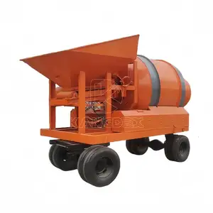 Cement Weighing Aggregates Batching Wheeled Mobile Portable 750L Drum Remote Control Concrete Mixer
