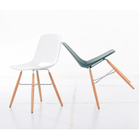 Chaises de salle à manger modernes en plastique blanc PP avec pieds en métal chromé pour restaurant café Chaise empilable DC-S005
