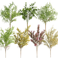 Décoration murale artificielle style Mori, en plastique, multi-pièces, respectueuse de l'environnement, avec fougère verte et saule pleureur ; Centre commercial