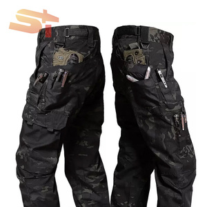 กางเกงคาร์โก้ยุทธวิธียืดทรงหลวมระบายอากาศได้ดีของผู้ชายเสื้อผ้าแนวสตรีทแวร์ลายพรางสไตล์บล็อกสีแบน - Product Image 2