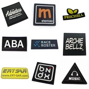 Sew on Embossed Custom Private Brand Name 3d Logo Garment Soft Pvc Rubber Patch Labels Bages for Clothing or Tents - Product Image 1