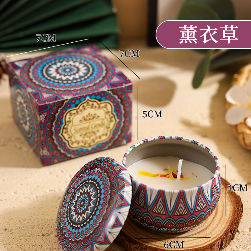 Lavender-colored candle jar box