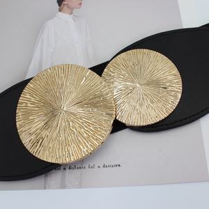 <span class=keywords><strong>Ceinture</strong></span> <span class=keywords><strong>large</strong></span> extensible en métal doré vintage élégante à boucle ronde pour femmes, vente directe - Product Image 5