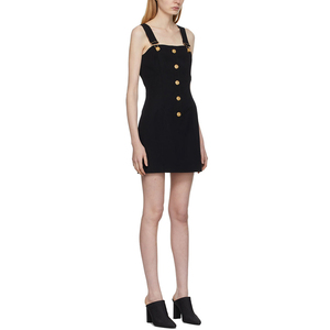Robe Courte Moulante Noire Élégante pour Femme, Taille Haute, avec Boutons Dorés, Idéale pour le Bureau – Fabrication Personnalisée en Usine - Product Image 2