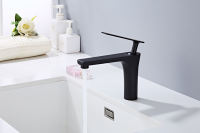 Robinet de lavabo mural en laiton noir mat, anti-éclaboussures et anti-décoloration, avec cartouche en céramique – Vente en gros