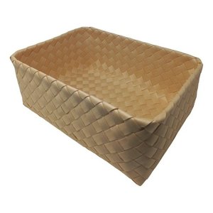 Cestino tavola <b>plastica</b> (27x19x10cm) con telaio bordo rinforzato inox BUFFET Beige 2465N027PCV - Product Image 1