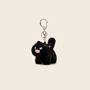 Furry <b>Cat</b> <b>Plush</b> Doll Keychain Cute Black & White Pet Bag Pendant Small Gift for <b>Cat</b> Lovers (Soft Stuffed Animal Charm) - Product Image 1