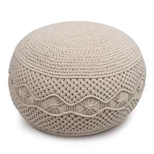 Knitted Pouffe Stylish Handmade <b>Stools</b> & Ottomans for Apartment <b>Bedroom</b> Comfort & Decor Modern Design - Product Image 1