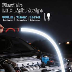Linterna LED Flexible Recargable por <span class=keywords><strong>USB</strong></span> de 27 Pulgadas (69 cm), Portátil, 500 Lúmenes, Luz de Trabajo para Reparación de Automóviles con Base Magnética - Product Image 6