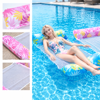 Lit d'eau portable, hamac flottant gonflable en PVC, tapis flottant pliable pour la récréation aquatique