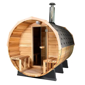 <span class=keywords><strong>Sauna</strong></span> en bois de baril de bois de cèdre rouge extérieur de 6 personnes à vendre - Product Image 6