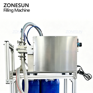 Machine de remplissage de liquides semi-automatique à double tête ZONESUN ZS-TSM07 avec pompe magnétique servo haute performance pour bouteilles, fûts et barils - Product Image 4