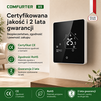 Thermostat intelligent programmable pour chauffage au sol électrique Comfurter 16a 230v 3200w Tuya Wifi Zigbee avec capteur de sol