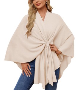 Châle Poncho en Tricot Chaud et Élégant pour <span class=keywords><strong>Femme</strong></span>, Grande Écharpe en Pashmina Doux et Moelleux, Idéal pour l'Hiver – Nouvelle Collection Tendance - Product Image 4