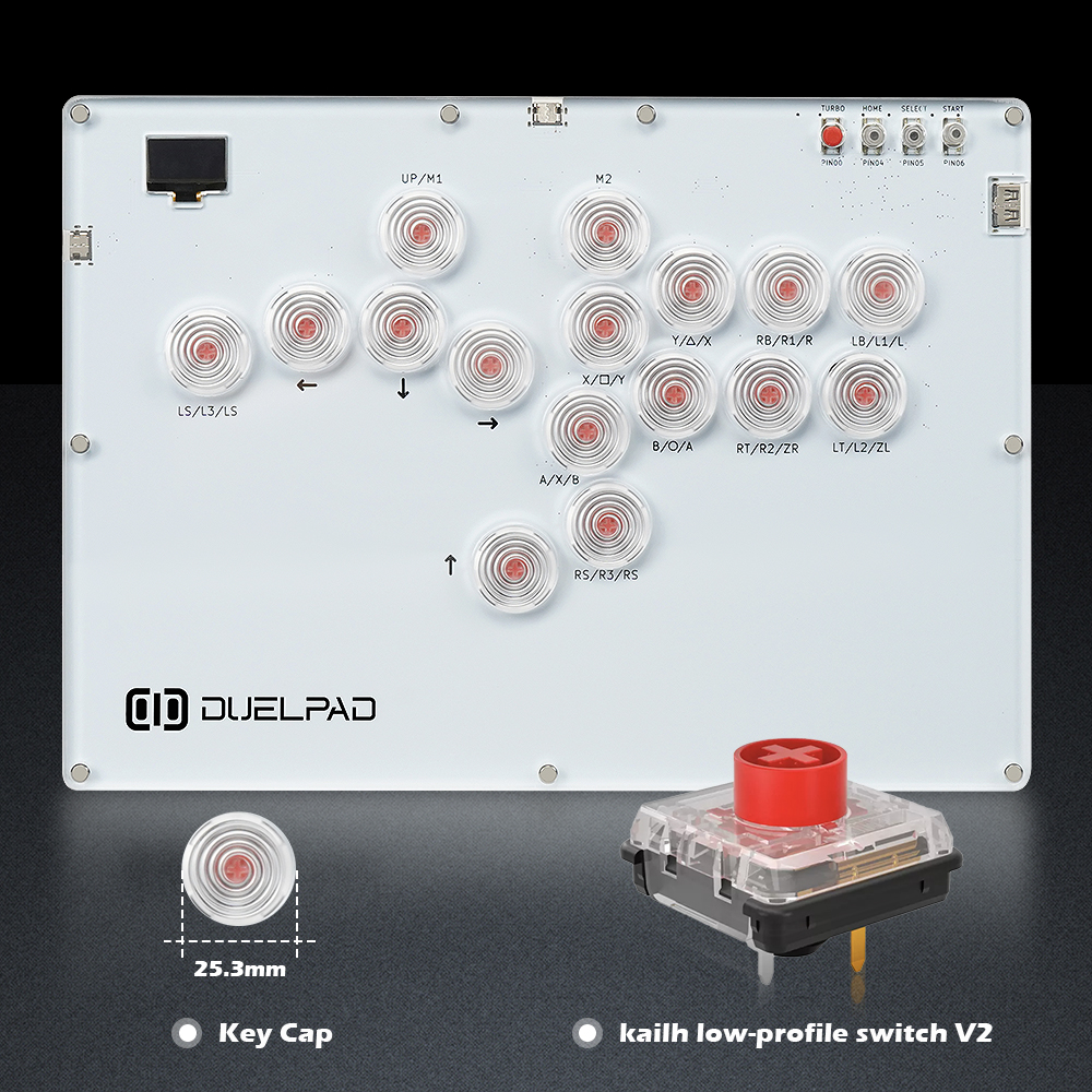 Duelpad Leverless Controller Hitbox for PS5, PS4, Xbox, & Switch