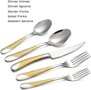 Elegantes Juegos de Cubiertos de Alta Calidad, Cuchillo, Tenedor y Cuchara - Product Image 3