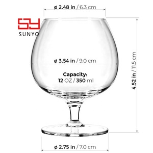 Grand Volume Logo Personnalisé Prix de <span class=keywords><strong>Gros</strong></span> Cognac Verre à Brandy Verre à Vin Tasse à Whisky Verre à Liqueur Double Tasse - Product Image 6
