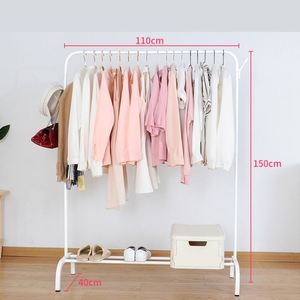 Simple Coat <b>Rack</b> Double-bar Clothes Hanger Floor Indoor Room Clothes Hanger Household Bedroom Clothes Storage <b>Rack</b> - Product Image 6
