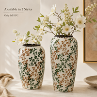 Vases en céramique de style campagnard français, pots à fleurs, jardinières, accessoires de décoration de bureau, vase en porcelaine bleu et blanc, décoration intérieure
