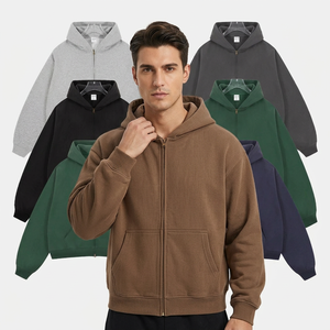 Collection Automne-Hiver 2025 – Sweat à capuche unisexe Artiemaster double fermeture éclair, coupe ample vintage, grammage lourd 350g, couleur unie - Product Image 2