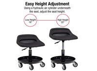 Siège de travail roulant pour tracteur avec plateau de rangement, tabouret mécanique rembourré, siège de Garage, magasin, fauteuil de travail roulant avec roues