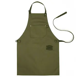 Artist Canvas Apron With Pockets Painting Apron Painter Adjustable Neck  Strap Waist Ties Gardening Waxed Aprons Compatible With Women Men
