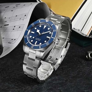 Montre automatique de plongée vintage, saphir, luminescente, revêtement antireflet, lunette en céramique, étanche, montre-bracelet pour homme - Product Image 4