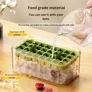 Molde Portátil de Plástico para Cubitos de Hielo de Grado Alimenticio, Bandeja Sostenible para Hacer Hielo en Casa con Tapa de Presión, Gadget de Verano - Product Image 2