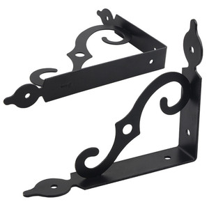 Support mural Juwoya en fer noir, 4 supports en L pour étagères et supports - Product Image 2