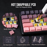 AJAZZ AK680 MAX Hifi Keyboard - Magnetic Rice Switches, Pink Gradient Side-lit Keycaps, Aluminum Frame (Wired RGB)