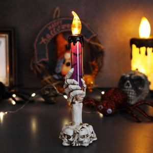 Lampes LED d'Halloween, fantôme effrayant tenant une bougie, décoration de fête d'Halloween pour la maison, ornements pour maison hantée - Product Image 6
