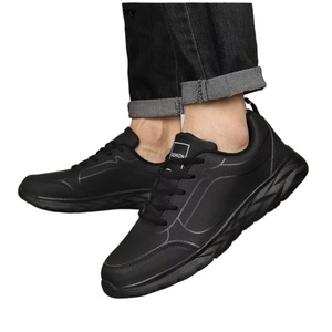 Zapatillas Deportivas para <span class=keywords><strong>Hombre</strong></span> 2026, Diseño Original, Parte Superior de PU Impermeable, Suela Ligera de EVA, Tallas Grandes, Color Negro, Estilo Plano para Caminar - Product Image 1