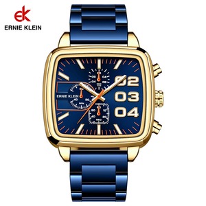 Luxury Men's Quartz Wristwatch <b>Square</b> Dial Business Chronograph Luminous Hour Calendar Stainless Steel Band Custom Watch - Product Image 1