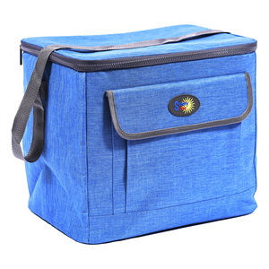 Sac isotherme portable en PVC bleu de 30 litres avec fermeture éclair et doublure en aluminium, pliable, pour la livraison de nourriture et les voyages - Product Image 1