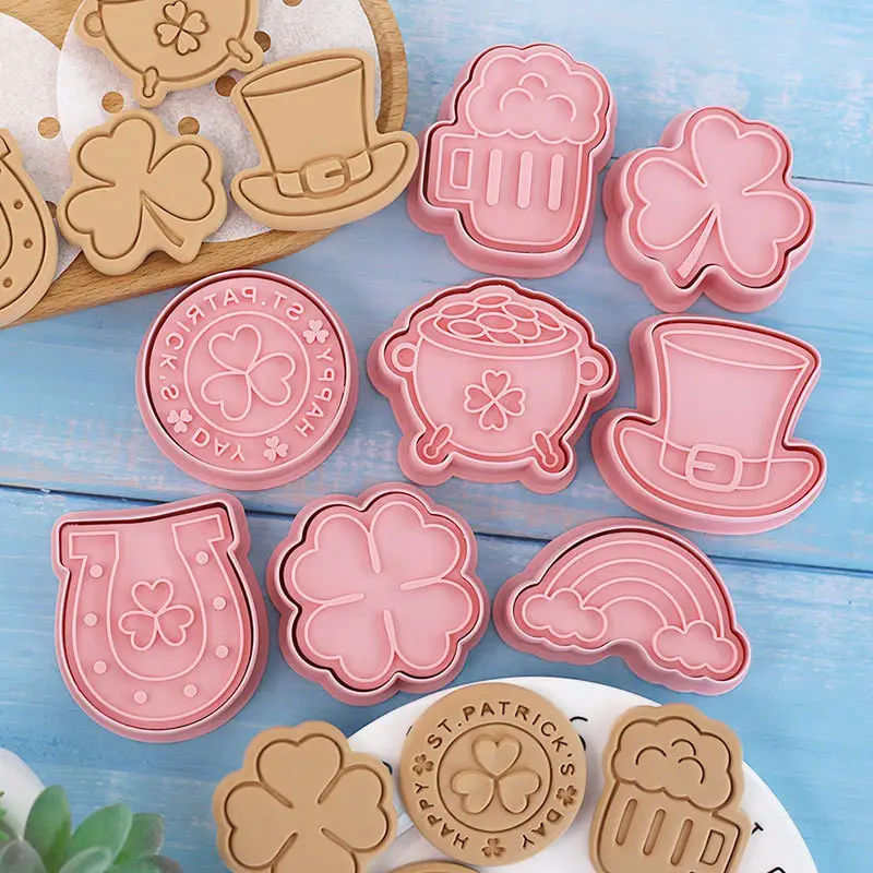 bakery tools plastic cookie press stamp embosser chocolate mold baby animal Valentine Day flower birthday