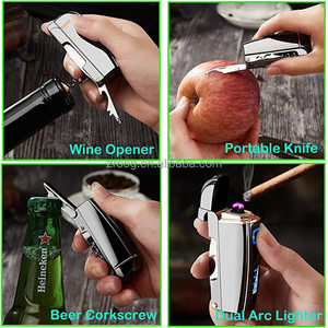 Lovisle Công Nghệ Đôi Arc Xung Nhẹ Hơn Với Biểu Tượng Tùy Chỉnh Hộ Gia Đình Dao Mở Chai Và Thuốc Lá Chủ Cho BBQ & Quà Tặng - Product Image 2