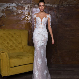 <span class=keywords><strong>Robe</strong></span> <span class=keywords><strong>de</strong></span> <span class=keywords><strong>mariée</strong></span> sirène en dentelle avec traîne détachable, tenue <span class=keywords><strong>de</strong></span> mariage <span class=keywords><strong>de</strong></span> style occidental - Product Image 6