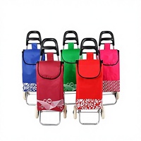 Chariot pliant portable, chariot à main pliable pour courses, chariot de supermarché pour personnes âgées, en résine PLA, avec poignée fixe haute